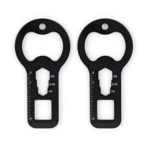 KITCHENDAO 4 in 1 Keychain Beer Bottle Opener, Anti-rust Titanium Coating, Durable Stainless Steel Gift for Father, Husband, Black 2 Pack