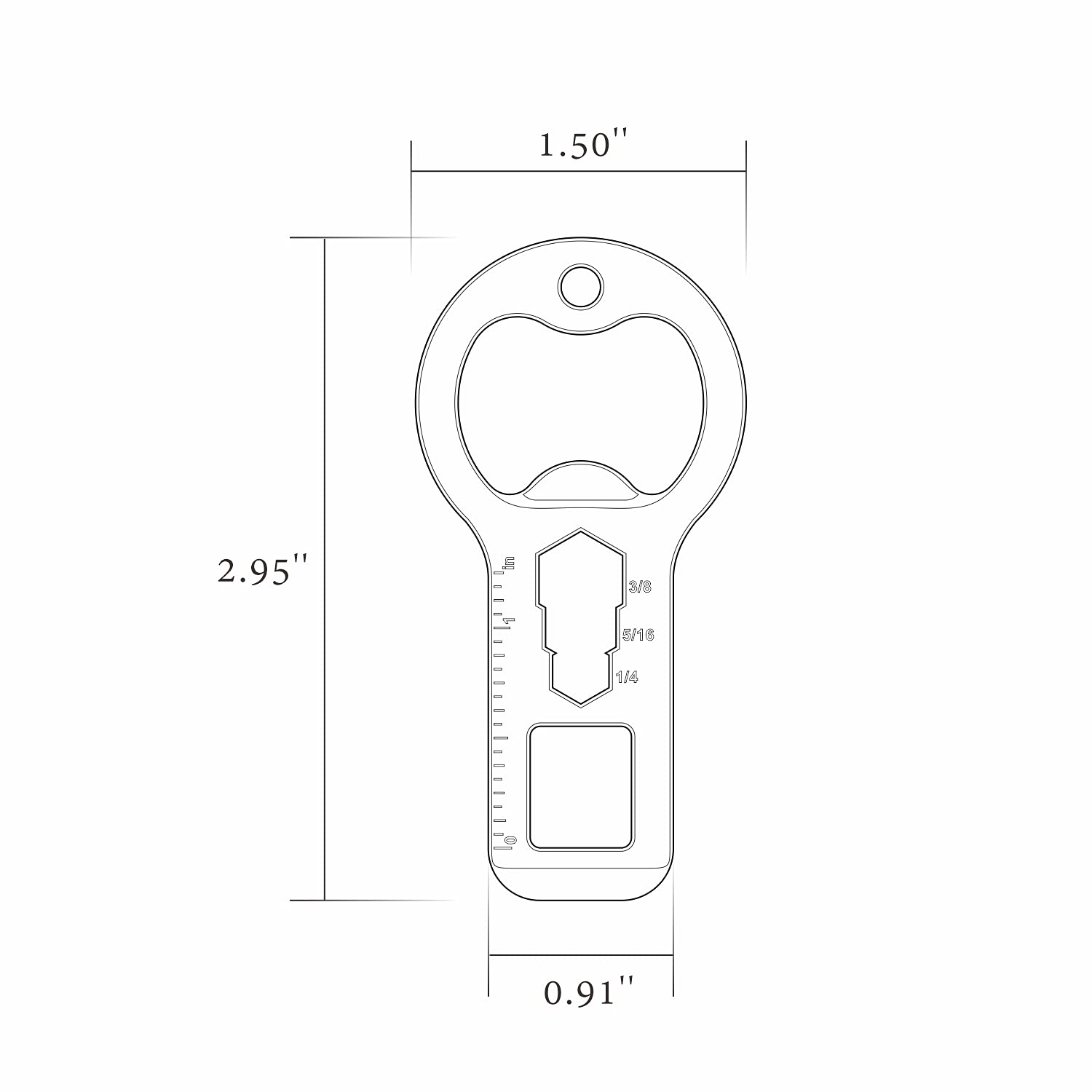 KITCHENDAO 4 in 1 Keychain Beer Bottle Opener, Anti-rust Titanium Coating, Durable Stainless Steel Gift for Father, Husband, Black 2 Pack