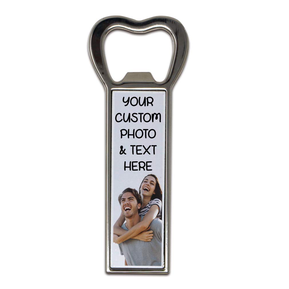 Custom Magnet Bottle Opener Personalized Photo Picture & Text Metal Heavy Duty Beer Accessories