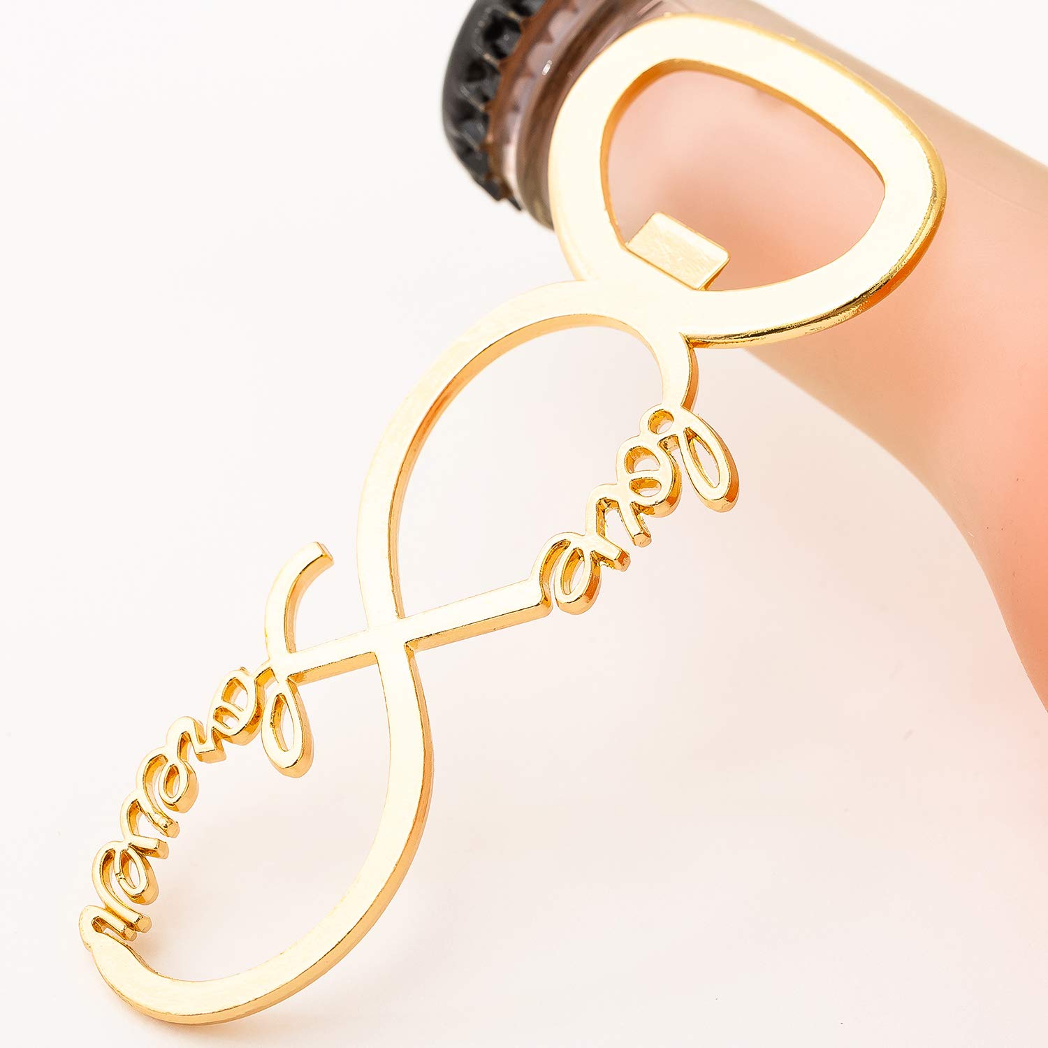 24 Pcs Love Forever Bottle Openers for Wedding Party Bridal Shower Favors Decorations Gifts or Souvenirs for Guests with Individual Gift Package (24, gold)…