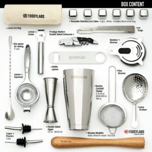 Cocktail Shaker Set | Mixology Bartender Kit | 22 Pieces Complete Premium Barware Tool Sets | All The Best bar Essentials for The Home and Professional Bartender | High-End Bartending kit