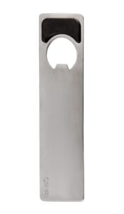 opnr bottle opener with magnetic lid catch, beer, soda, home bar, or bartender use | catch caps, stick on fridge! | heavy-duty stainless-steel | manual, handheld operation | portable (brushed)