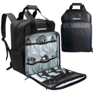 loculus bartender bag only & travel bar backpack - organize your bartender travel kit tools with style with this bar bag for bartending essentials - versatile cocktail tool set bag - black & silver