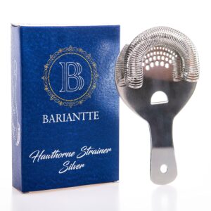 BARIANTTE Premium Hawthorne Strainer for Drinks - Cocktail Strainer Stainless Steel - Bar Strainer Cocktail Drink Strainer Bartending Strainer Hawthorne Strainers Bartender Strainer Shaker Strainer