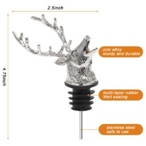 Coitak Deer Head Wine Pourer Spout, Wine Bottle Stopper for Home and bar, Animal Wine Pourer and Stopper With Silicone Rubber Fitting