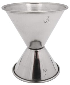 hudson & lane stainless steel cocktail barware double measuring jigger 1 oz x 2 oz