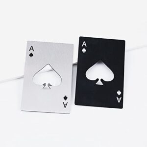 2pcs poker card beer bottle opener, funny personalized stainless steel credit card size bottle opener card