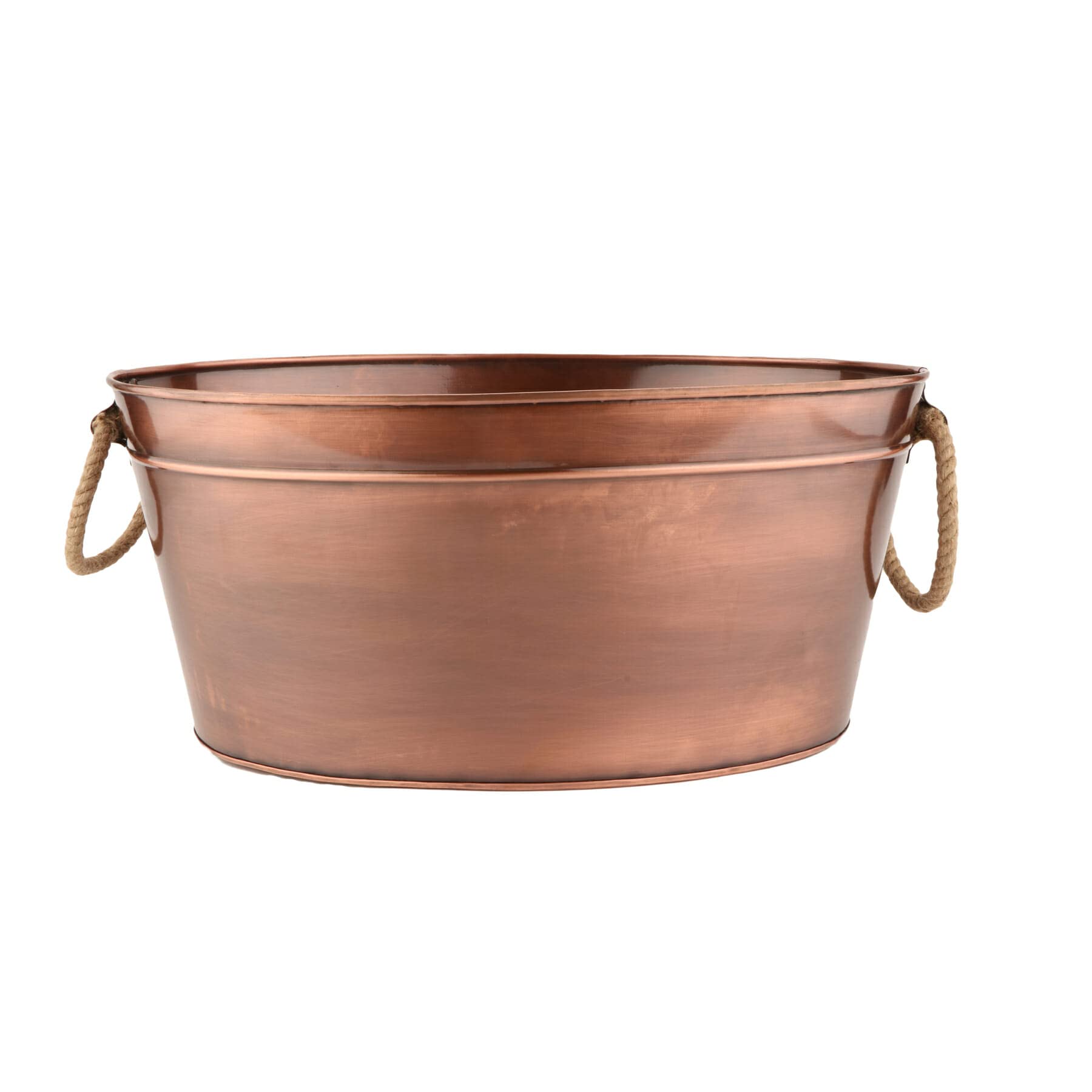 G.E.T. BT-2215-ACPR Copper Beverage Tub with Rope Handles, 8 Gallon,Antique Copper