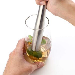 JXS 7.3" 18.5MM Stainless Steel Cocktail Muddler, Sturdy Dishwasher Safe Perfect Kitchen Gadget