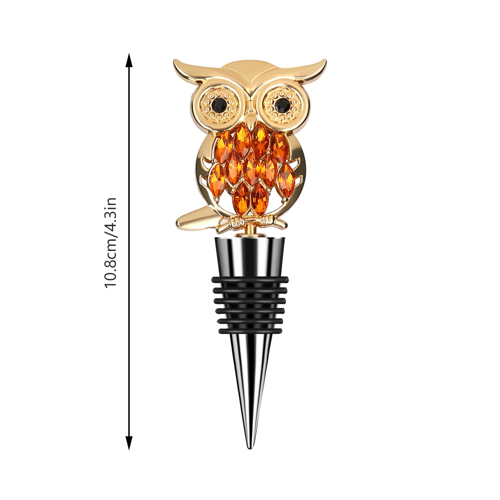 Stainless Steel Owl Wine Bottle Stopper for Bar,Kitchen,Holiday Party, Wedding - Seal Bottle to Preserve & Prevent Oxidation - Owl Gift