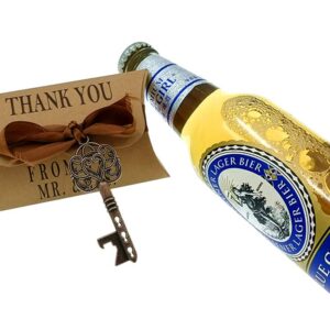 50pcs Skeleton Key Bottle Opener Wedding Party Favor Souvenir Gift with Candy Box and Ribbon(Antique Copper)