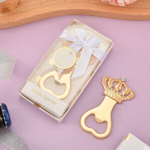 YKLIGTN 24Packs White Crown Bottle Openers for Baby Shower Favors Return Gifts or Wedding & Birthday Decorations Bridal Souvenirs for Guests