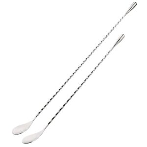 purefold 15.7/12 inches bar cocktail spoons set, stainless steel spiral pattern cocktail shaker cocktail mixing spoon