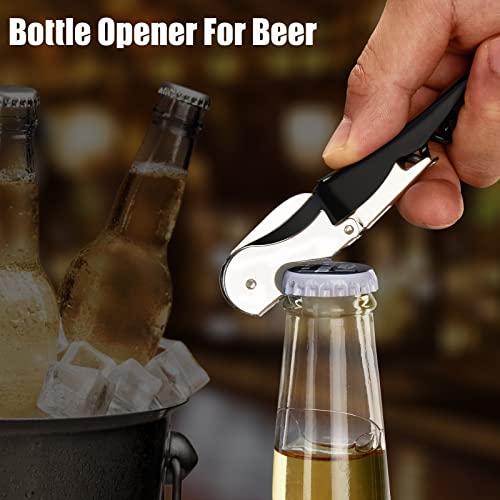 ANANSI Wine Opener Waiters Corkscrew Heavy Duty Stainless Steel Hinges Beer Bottle Opener Wine Key for Restaurant Waiters, Sommelier, Bartenders