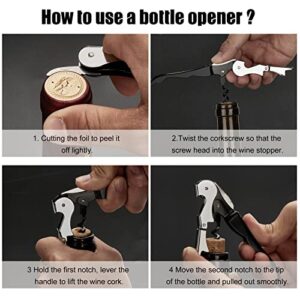 ANANSI Wine Opener Waiters Corkscrew Heavy Duty Stainless Steel Hinges Beer Bottle Opener Wine Key for Restaurant Waiters, Sommelier, Bartenders