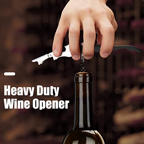 ANANSI Wine Opener Waiters Corkscrew Heavy Duty Stainless Steel Hinges Beer Bottle Opener Wine Key for Restaurant Waiters, Sommelier, Bartenders