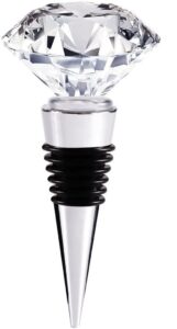 shuiniba decorative crystal wine and beverage bottle stopper for wine,made of zinc alloy and glass,reusable plug with gift box (1pcs crystal)