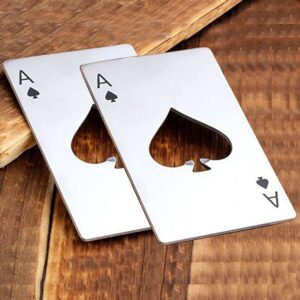 bottle opener-stainless steel credit card size casino bottle opener for your wallet-2 pcs