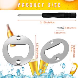 15 Sets Bottle Opener Inserts Kit Stainless Steel Round Bottle Opener Metal Round Opener Inserts with Screws and Screwdriver for Bottle Opener DIY Resin Mould Kit (Black, Silver, Bronze)