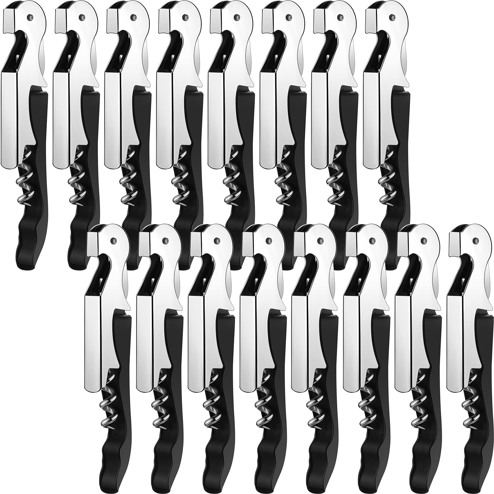 Honoson Wine Keys Opener Black Travel Corkscrew Wine Opener Waiter Corkscrew Wine Opener Beer Bottle Opener Bartender Key Wine Opener for Home Office Kitchen Restaurant Bar Applications (24 Pieces)