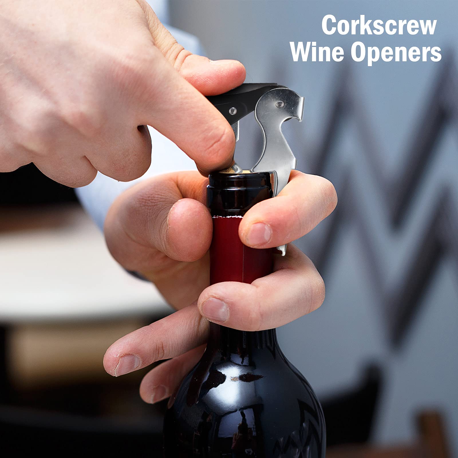 Honoson Wine Keys Opener Black Travel Corkscrew Wine Opener Waiter Corkscrew Wine Opener Beer Bottle Opener Bartender Key Wine Opener for Home Office Kitchen Restaurant Bar Applications (24 Pieces)