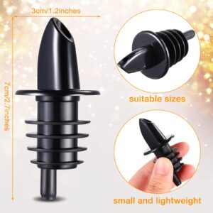 100 Packs Liquor Bottle Pourers Flow Pourers Plastic Spouts Black Bottle Pourers for Bars Clubs Pubs Restaurants Coffee Shops and Home