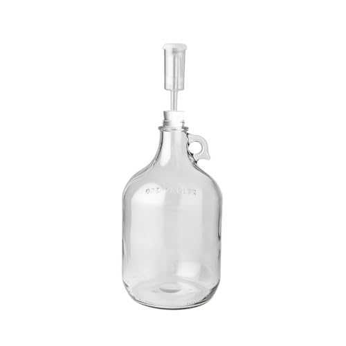 FastRack Stopper/Airlock 1 Gallon Glass Fermenter/Jug, Clear