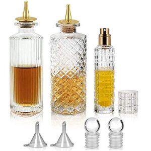 bitters bottle and cocktail atomizer - classic design glass bottles with to add bitters for cocktails and vermouth bitters spray bottle 1oz,ideal bartender gifts home bar accessories