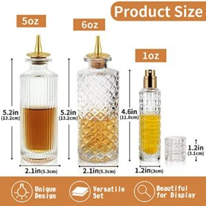 Bitters Bottle and Cocktail Atomizer - Classic Design Glass Bottles with to Add Bitters for Cocktails and Vermouth Bitters Spray Bottle 1oz,Ideal Bartender Gifts Home Bar Accessories