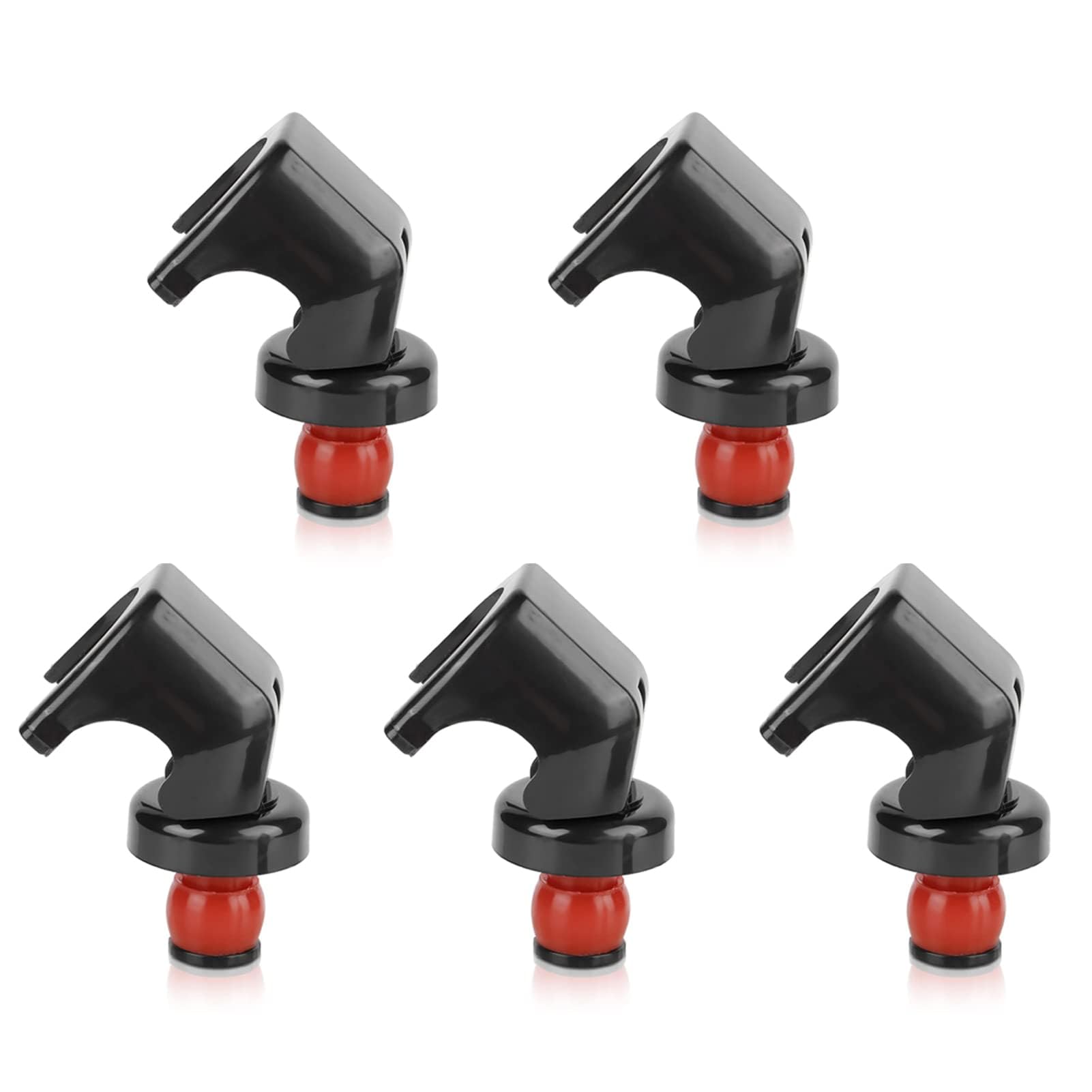 HERCHR 5PCS Wine Bottle Stoppers, Champagne Bottle Stopper with Food Grade Silicone Leak proof Keep Fresh, Champagne Stopper Professional Wine Saver for Champagne, Cava, Prosecco and Sparkling, Black