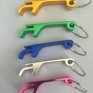 Set of 5 - JUSTMIKE'S MIXED COLORS/Multi Color Key Chain Beer Bottle Opener/Pocket Small Bar Claw Beverage Keychain Ring