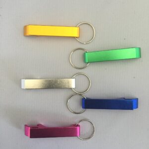 Set of 5 - JUSTMIKE'S MIXED COLORS/Multi Color Key Chain Beer Bottle Opener/Pocket Small Bar Claw Beverage Keychain Ring