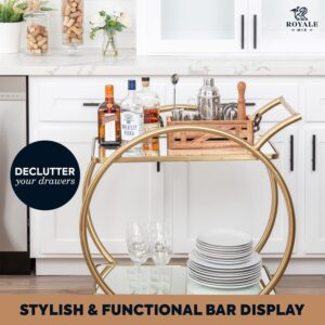 Mixology Bartender Kit with Stand | Home Bar Set with 25 Cocktail Recipes for Drink Mixing | Ideal Bartending Kit for Housewarming Gift | Premium Martini Cocktail Shaker Set with Bar Tools Accessories