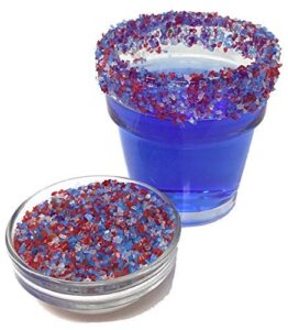 snowy river americas cocktail sugar - kosher all natural red, white, and blue cocktail rimmer and coffee rimmer (americas, 4oz bag)