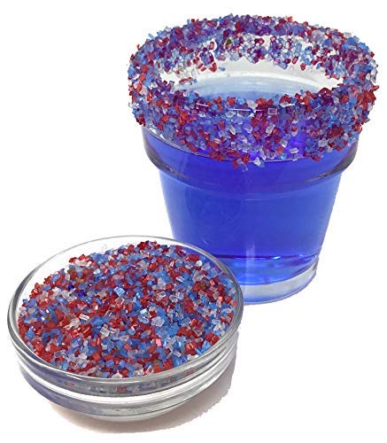 Snowy River Americas Cocktail Sugar - Kosher All Natural Red, White, and Blue Cocktail Rimmer and Coffee Rimmer (Americas, 4oz Bag)