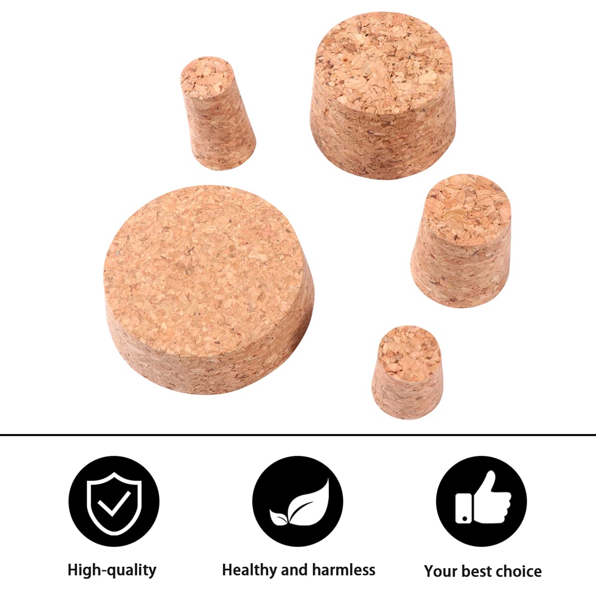 EXCEART 25pcs Wooden Tapered Cork Plugs, Wine Cork, Creative Bottle Plug, Beverage Stoppers Premium Blank Wine Corks Wine Stoppers Replacement Corks for Home Restaurant