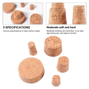 EXCEART 25pcs Wooden Tapered Cork Plugs, Wine Cork, Creative Bottle Plug, Beverage Stoppers Premium Blank Wine Corks Wine Stoppers Replacement Corks for Home Restaurant