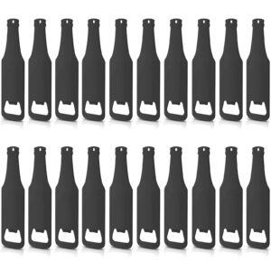 30 pieces stainless steel flat bottle opener groomsmen wallet beer bottle opener for kitchen, bar, restaurant, wedding bridesmaid favor, black