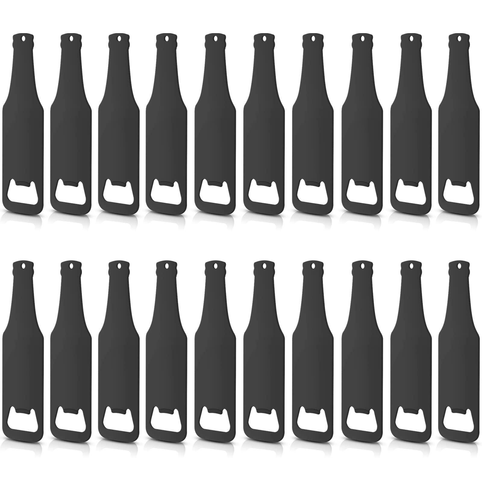 30 Pieces Stainless Steel Flat Bottle Opener Groomsmen Wallet Beer Bottle Opener for Kitchen, Bar, Restaurant, Wedding Bridesmaid Favor, Black