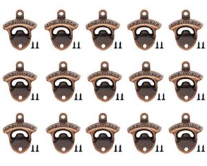15pcs latest wall mounted bottle openers for vintage rustic bar or restaurant vintage rustic bar or restaurant vintage beer bottle opener suitable for bars ktv hotels homes(red copper, 15)