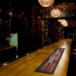 Personalized Bar Runner Mat - Novelty Beer Gifts for Home Bars - Pallet Wood