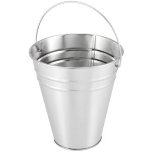 SINJEUN 30 Pack 4.5 x 5 Inch Galvanized Metal Buckets, Silver Metallic Pails with Handle, Mini Tinplate Tin Pails for Craft, Ice, Candy Snack, Flower Decoration