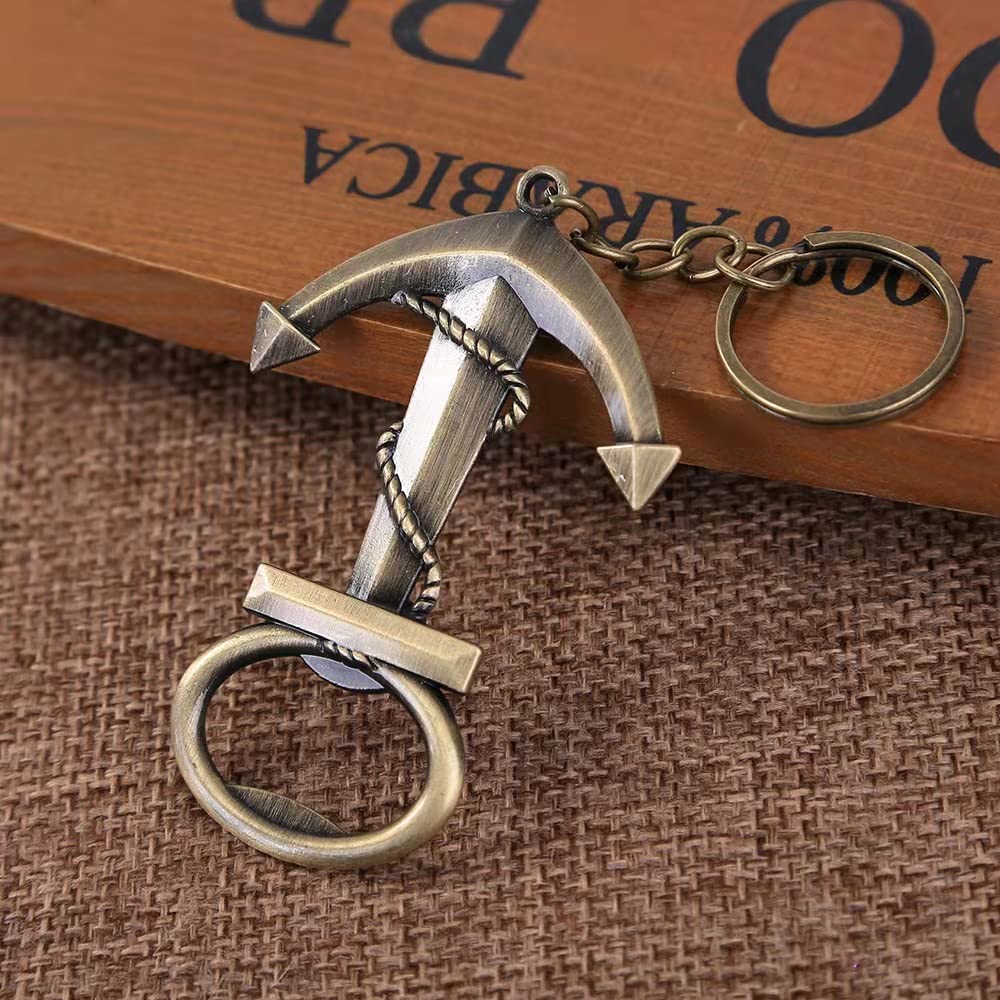 PLWJK Bottle Opener Keychain, Boat Anchor Beer Openers Valentine's Day Gifts for Men and Women