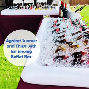 Portable Inflatable Ice Cooler - Serving Buffet Bar (24'' x 50''), White