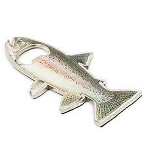 Tinksky Bottle Opener Fridge Magnet Stainless Steel Rainbow Trout Fish Shape 2 in 1