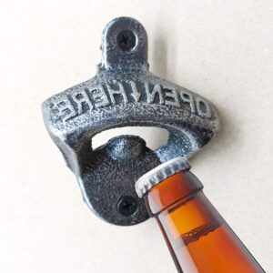 3PCS Cast Iron Wall Mounted Bottle Opener Vintage Beer Bottle Opener Suitable for Bars KTV Hotels Homes (Silver)