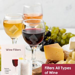 YARKOR Wine Filter 12 Packs, Removes Histamines and Sulfites, Reduce and Alleviate Wine Allergies & Sensitivities - Stops Red Wine Headaches Nausea, Natural Purifier Filters