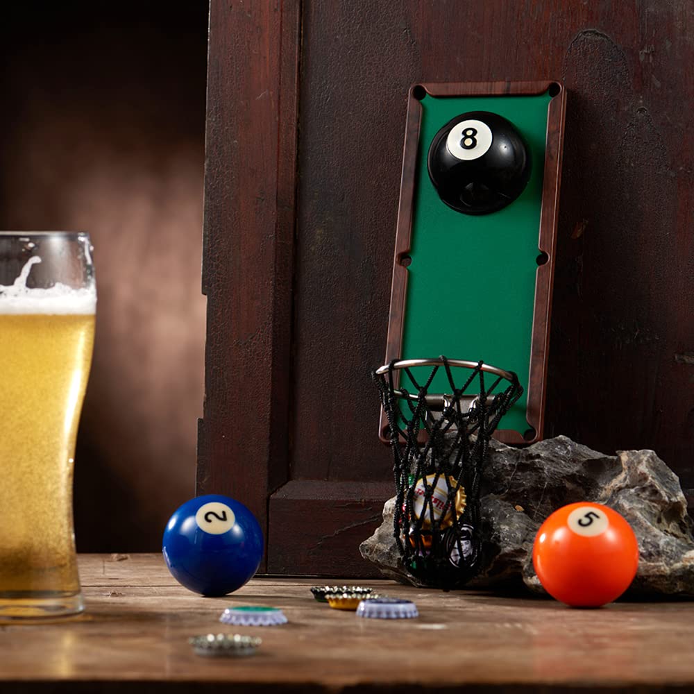 Arola Magnetic Billiard Ball Bottle Opener, Removable Metal Wall Mounted Opener with Cap Catcher Collector, Birthday Gift for Billiards Enthusiast, Beer Lovers and Men, as Kitchen Yard Bar Decoration