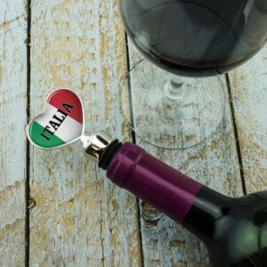 Italia Italy Italian Flag Heart Love Wine Bottle Stopper