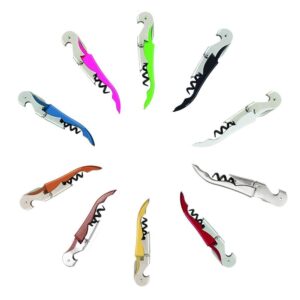 10 pack corkscrew wine opener by hqy - best bottle opener for beer or wine - love it or return it! thick stainless steel, opens easy! premium all-in-one waiters corkscrew.
